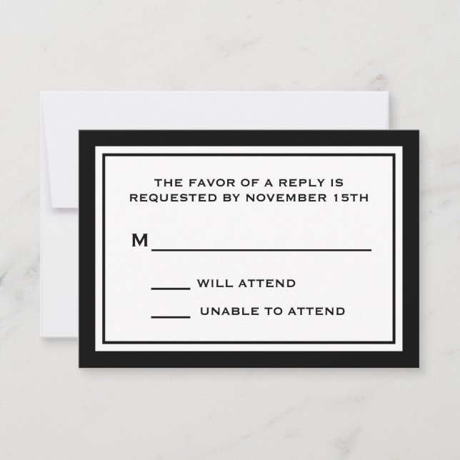 General RSVP Cards (Black / White) (Front)