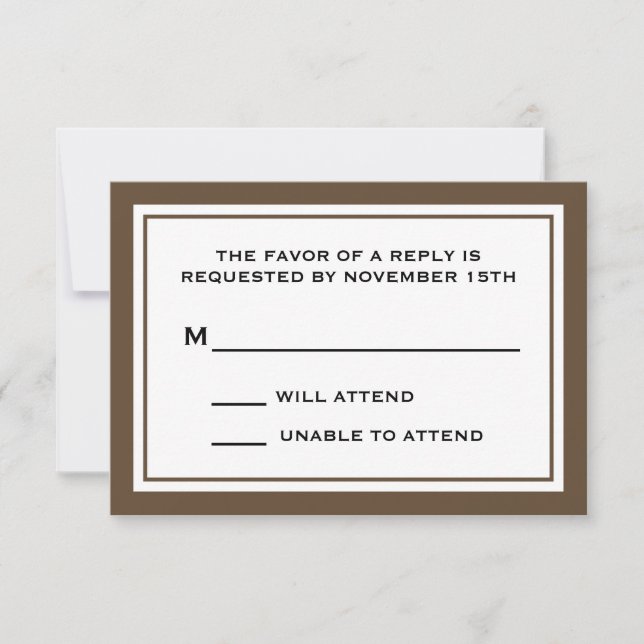 General RSVP Cards (Brown / White) (Front)