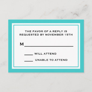 General RSVP Cards (Teal / White)