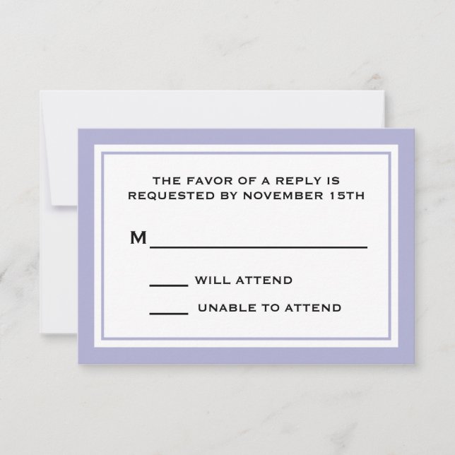 General RSVP Cards (Violet Purple / White) (Front)