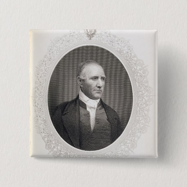 General Samuel Houston 2 Inch Square Button (Front)
