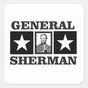 general Sherman art Square Sticker