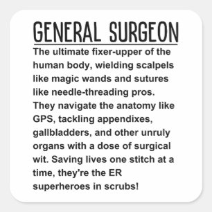 General surgeon square sticker