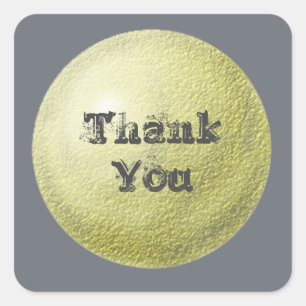 General Thank You Appreciation Yellow Artistic Orb Square Sticker