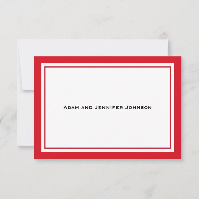 General Thank You Note Cards (Red / White) (Front)