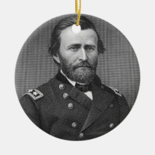 General Ulysses Simpson Grant, engraved after a da Ceramic Ornament