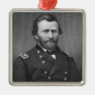 General Ulysses Simpson Grant, engraved after a da Metal Ornament