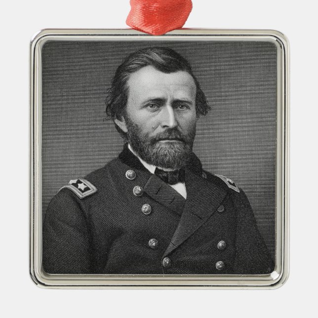 General Ulysses Simpson Grant, engraved after a da Metal Ornament (Front)