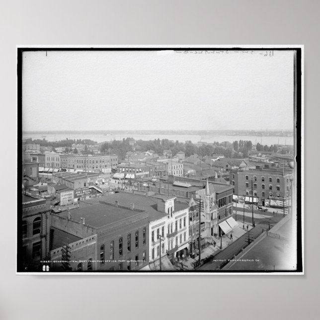 General view east from Post Office, Port Huron, Mi Poster (Front)