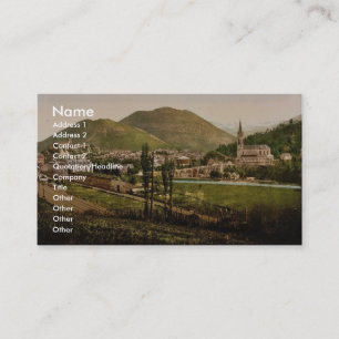 General view, Lourdes, Pyrenees, France vintage Ph Business Card