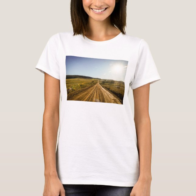 General View Of A Mountain Road With Sun T-Shirt (Front)