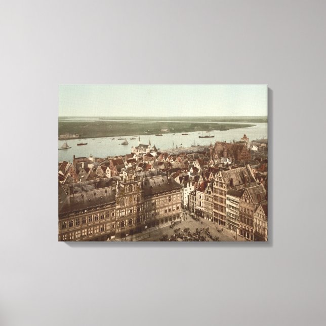 General View of Antwerp I, Belgium Canvas Print (Front)