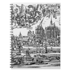 General View of Cologne, 1531 (engraving) (b/w pho Notebook