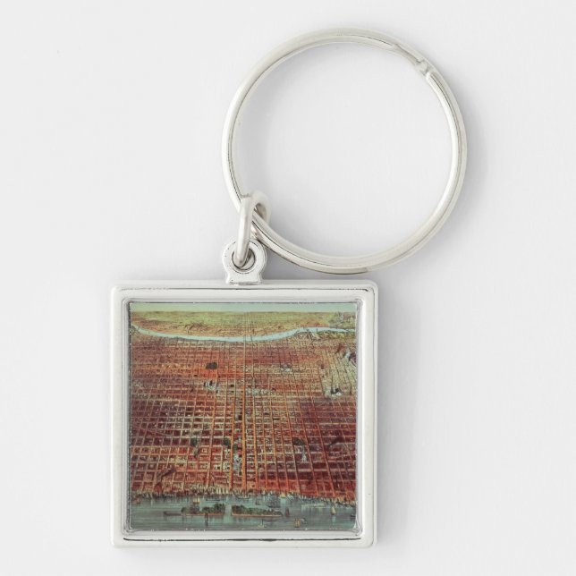 General View of Philadelphia, 1875 Keychain (Front)