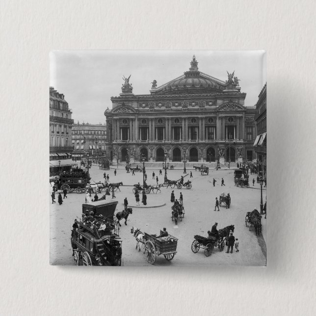 General view of the Paris Opera House 2 Inch Square Button (Front)
