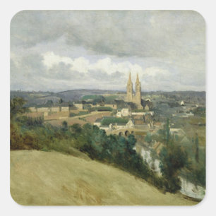General View of the Town of Saint-Lo, c.1833 Square Sticker