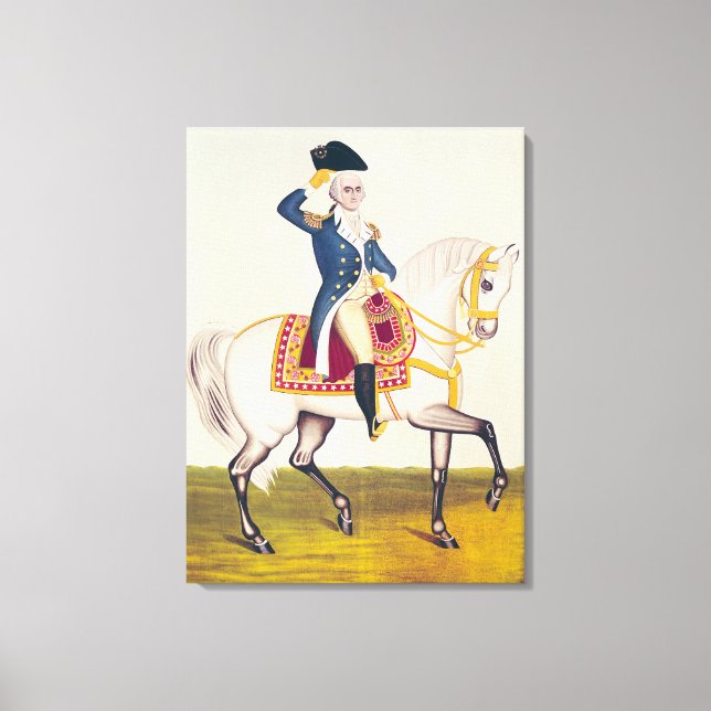 General Washington on a White Charger, c.1835 Canvas Print (Front)