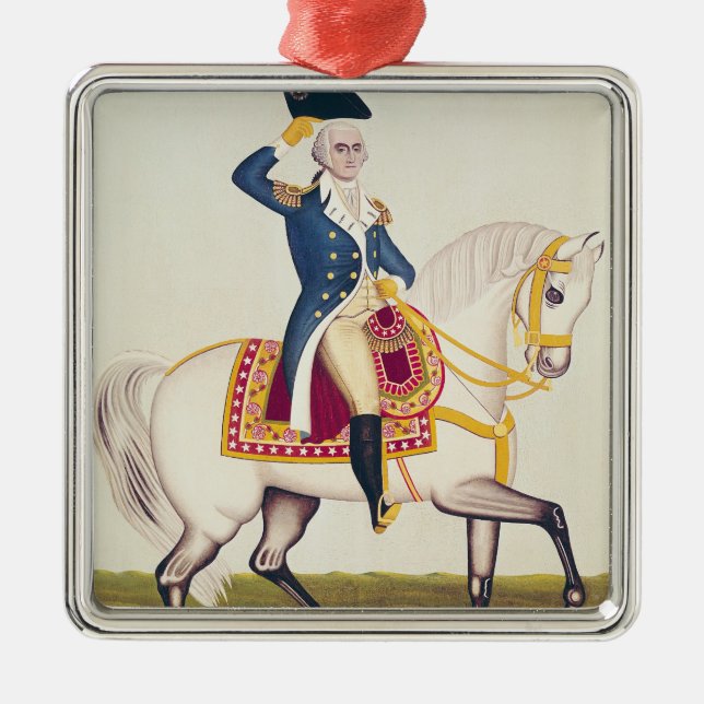 General Washington on a White Charger, c.1835 Metal Ornament (Front)