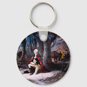 General Washington Praying at Valley Forge, PA Keychain