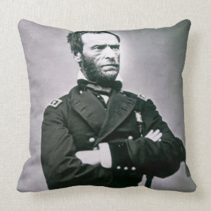 General William T. Sherman (1820-91) (b/w photo) Throw Pillow