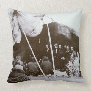 General William T. Sherman (1820-91) presides at t Throw Pillow