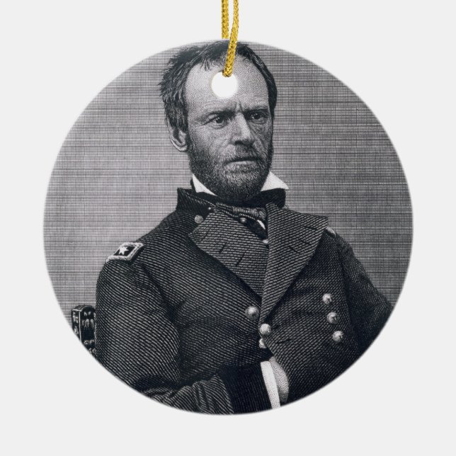 General William Tecumseh Sherman, engraved after a Ceramic Ornament (Front)