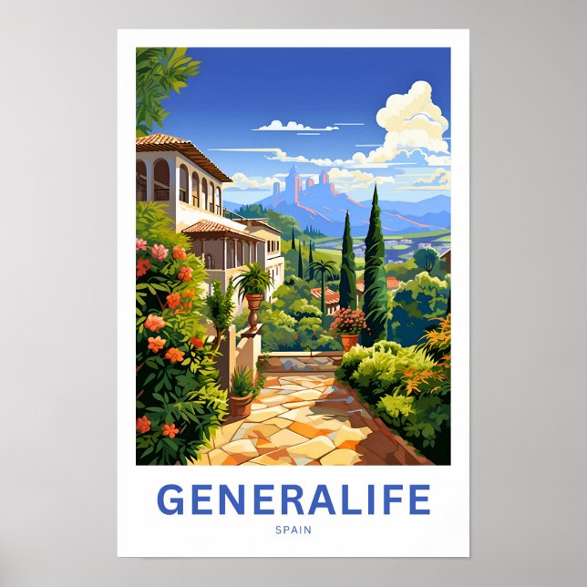 Generalife Spain Travel Print (Front)