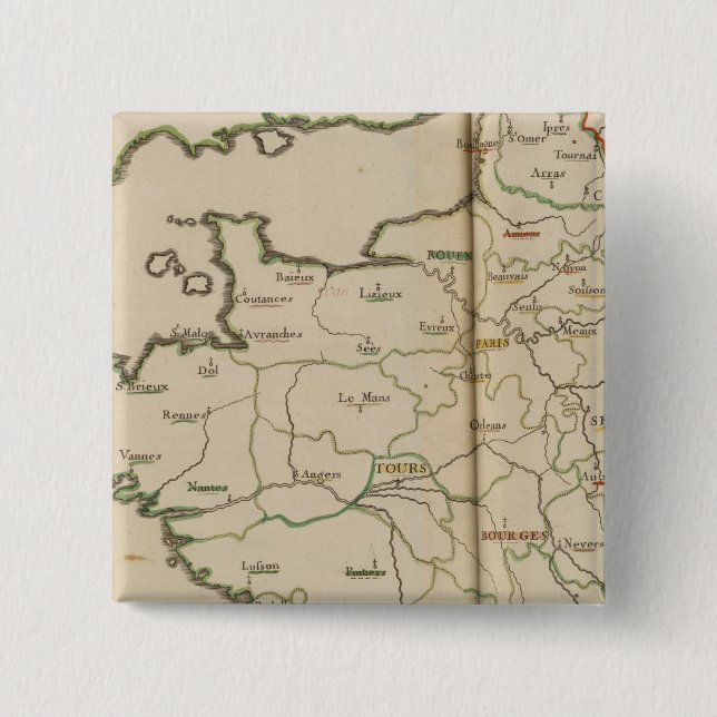 Generalities of France 2 Inch Square Button (Front)
