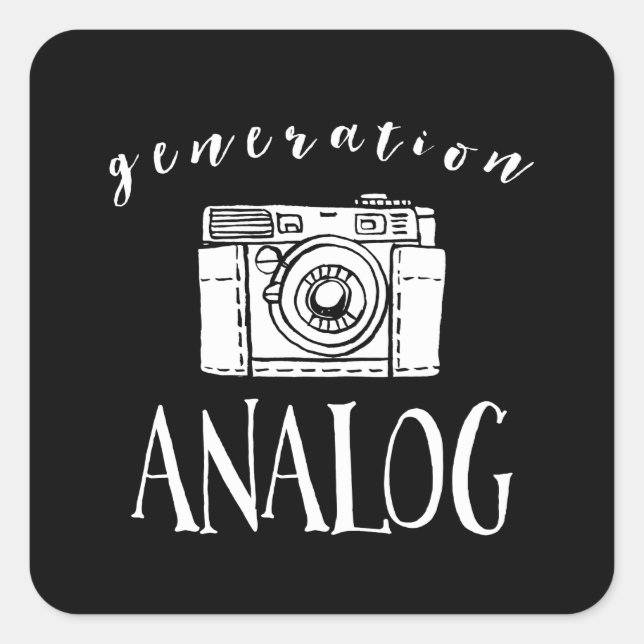 Generation Analogue Vintage Camera Photographer Square Sticker (Front)