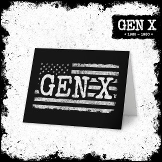 Generation X American Flag Proud Gen Xer Gen X Card