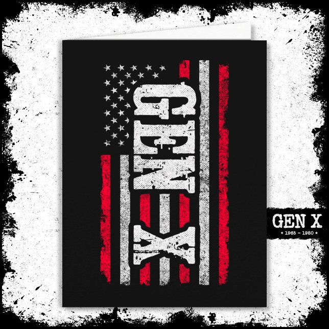 Generation X American Flag Proud Gen Xer Gen X Card (Creator Uploaded)