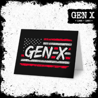 Generation X American Flag Proud Gen Xer Gen X Card
