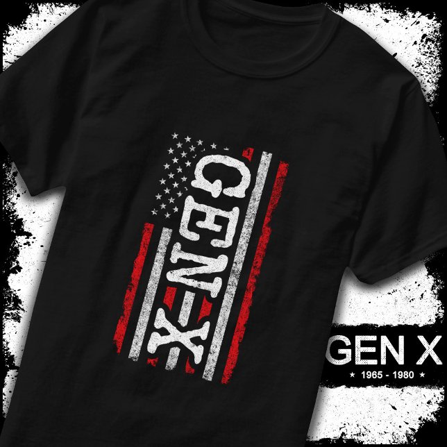 Generation X American Flag Proud Gen Xer Gen X T-Shirt (Creator Uploaded)