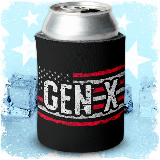Generation X Gen Xer American Flag Proud Gen X Can Cooler