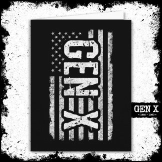 Generation X Gen Xer American Flag Proud Gen X Card