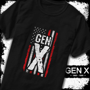 Generation X Gen Xer American Flag Proud Gen X T-Shirt