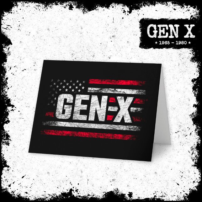 Generation X Gen Xer Gen X American Flag Gen X Card (Creator Uploaded)