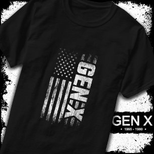 Generation X Gen Xer Gen X American Flag Gen X T-Shirt
