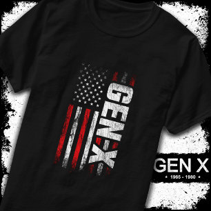 Generation X Gen Xer Gen X American Flag Gen X T-Shirt