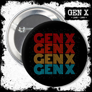 Generation X Gen Xer Gen X Retro Vintage 80s Gen X 2 Inch Round Button