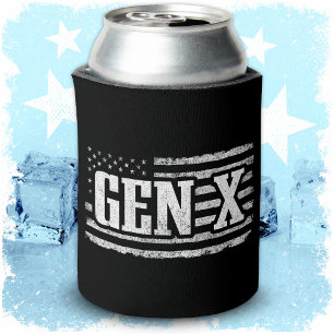 Generation X Gen Xer Proud American Flag Gen X Can Cooler