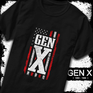 Generation X Gen Xer Proud American Flag Gen X T-Shirt