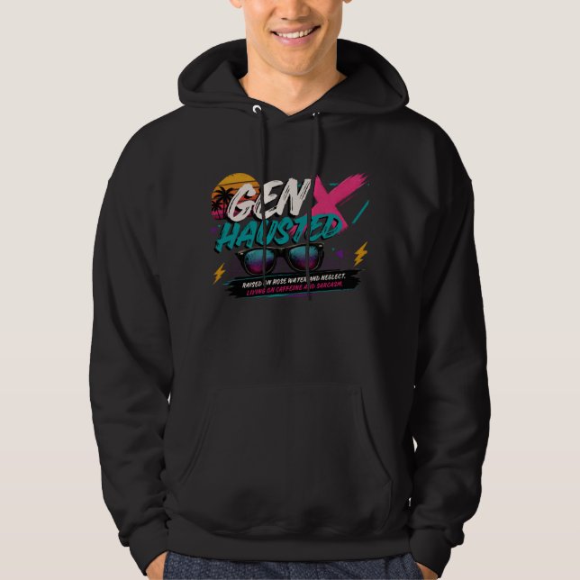 Generation X, Gen Xhausted, Retro, nostalgic, Hoodie (Front)