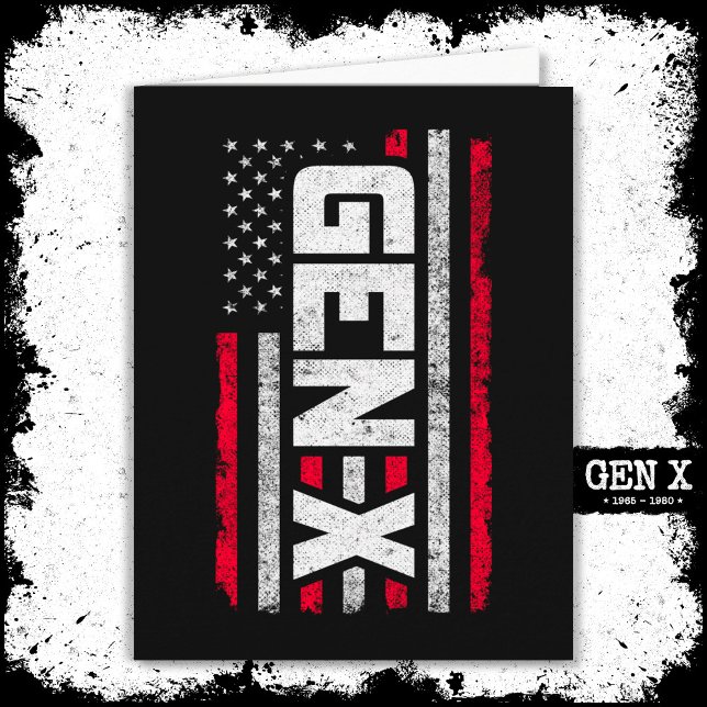 Generation X Proud Gen Xer American Flag Gen X Card (Creator Uploaded)