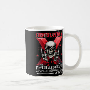 Generation X Stay Feral Funny Skeleton Gen X Humou Coffee Mug