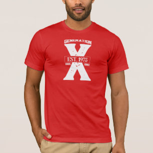 Génération X T-shirt rouge et blanc personnalisé