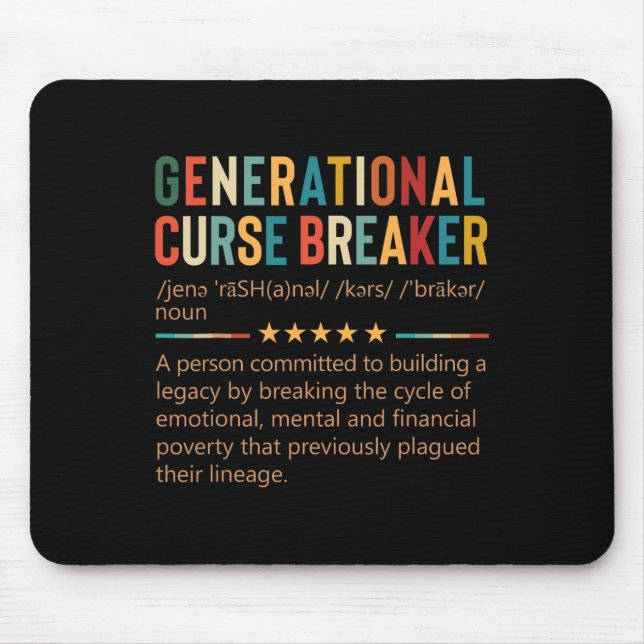 Generational Curse Breaker Definition Retro Vintag Mouse Pad (Front)