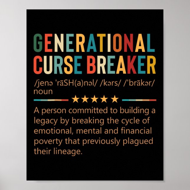 Generational Curse Breaker Definition Retro Vintag Poster (Front)