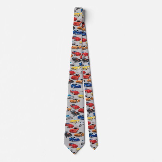 GENERATIONS OF AUTOMOBILE ART - GREY NECK TIE (Front)