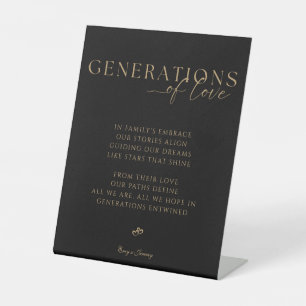 Generations of love Golden Black Wedding Sign